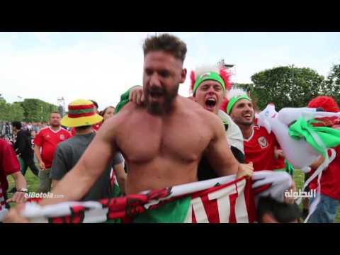 بالفيديو فرحة تاريخية لجماهير ويلز في أول فوز في اليورو