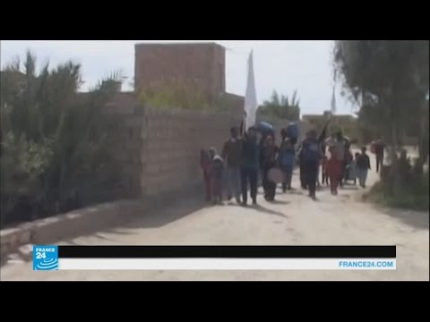 شاهد استمرار هرب المدنيين من الفلوجة