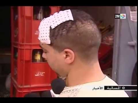 شاهد  جريمة اعتداء بالسلاح الابيض على تاجر في مدينة إنزكان