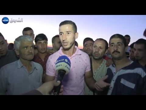  انحراف سيارة عن الطريق وغرقها داخل بركة مائية