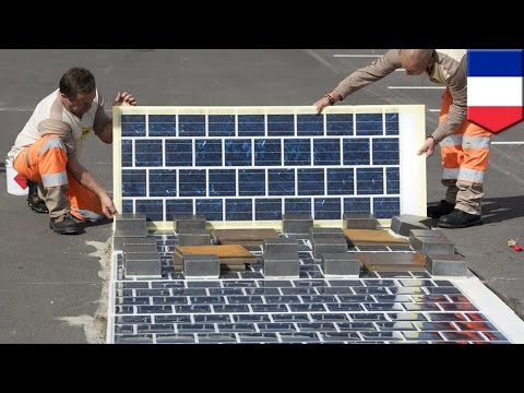 شاهد فرنسا تبدأ في رصف الطرق بألواح الطاقة الشمسية