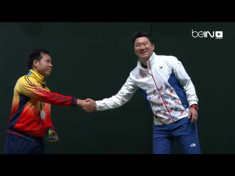 بالفيديو  الكوري الجنوبي جونغوه جين يحرز ذهبية المسدس 50 م