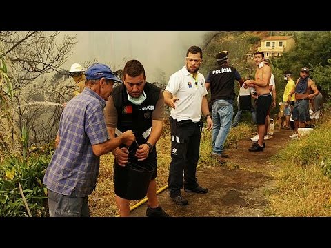 بالفيديو الحرائق لاتزال مشتعلة في معظم أراضي البرتغال وجزيرتها ماديرا