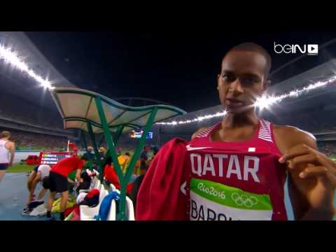 بالفيديو  البطل القطري معتز برشم يتأهل إلى نهائي مسابقات الوثب العالي