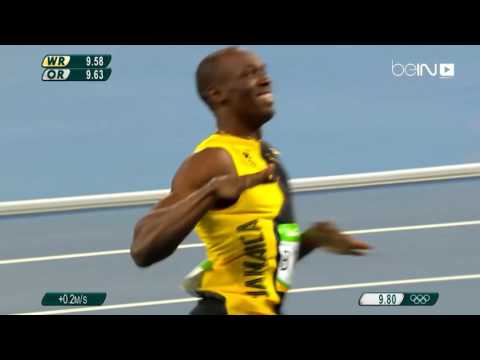 بالفيديو  العداء الجامايكي بولت  يتوج بذهبية الـ100 متر