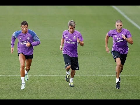 شاهد تدريبات رونالدو وبيبي