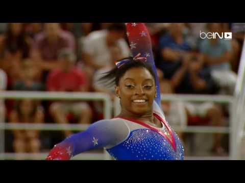 بالفيديو  الأميركية بايلز تكمل الرباعية وتعادل الرقم القياسي في مسابقة الجمباز الفني