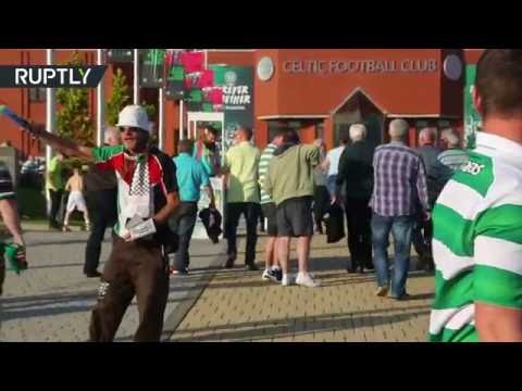 مشجعو سلتيك يرفعون الأعلام الفلسطينية أمام فريق إسرائيلي