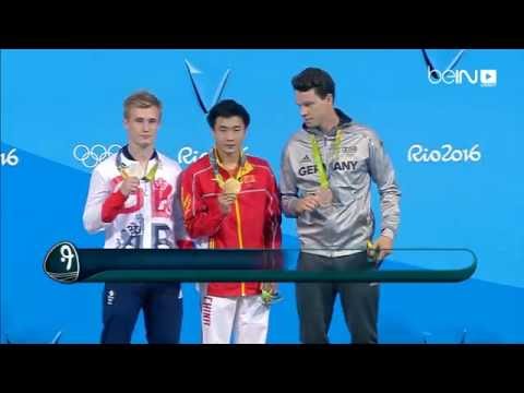 بالفيديو  ذهبية الغطس من منصة متحركة 3 م يحرزها البطل الصيني كاو