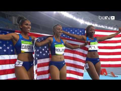 بالفيديو شاهد تتويج أميركي ثلاثي في 100 متر حواجز