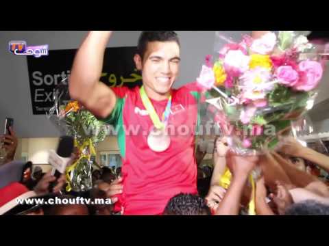 أجواء رائعة لحظة وصول البطل العالمي ربيعي إلى المغرب