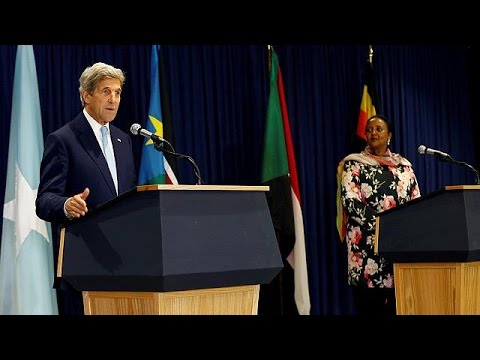 بالفيديو جون كيري يتوجه الى كينيا لبحث مسألة جنوب السودان