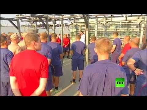 بطلة القفز إيسينبايفا تقود التمارين الرياضية الصباحية