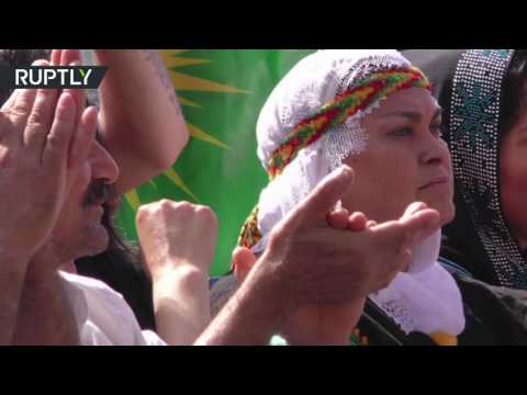 بالفيديو آلاف الأكراد يتظاهرون ضد أردوغان في ألمانيا