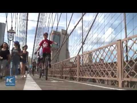 شاهد مهرجان الدراجات الهوائية الأحادية العجلة في نيويورك