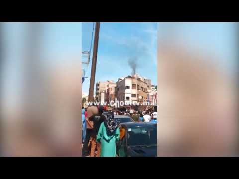 شاهد اندلاع حريق في حي بوركون
