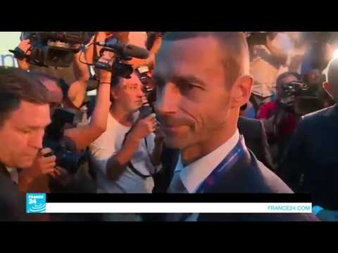 شاهد تشيفيرين يفوز برئاسة الاتحاد الأوروبي لكرة القدم