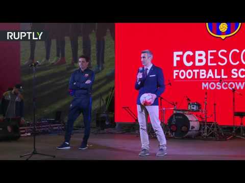 بالفيديو افتتاح مدرسة برشلونة الكروية في العاصمة الروسية موسكو