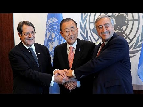 شاهد بان كي مون يتعهد بدعم مفاوضات إعادة توحيد قبرص