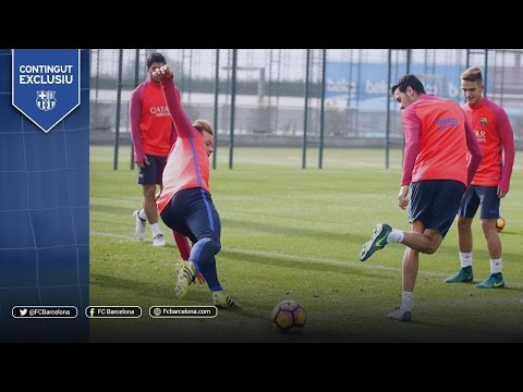 شاهد تدريب مهارات للاعبي برشلونة