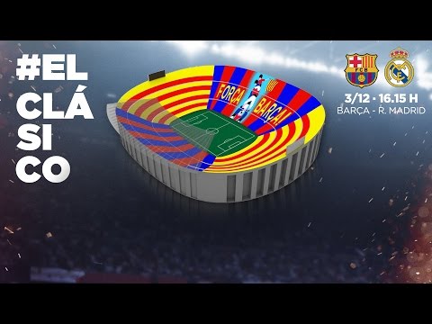 شاهد 90 ألف مشجع يستعدون لرفع فسيفساء برشلونة في كلاسيكو الأرض