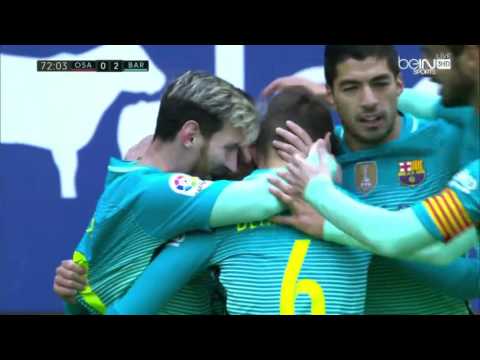 شاهد أهداف مباراة برشلونة وأوساسونا بتعلق فهد العتيبي