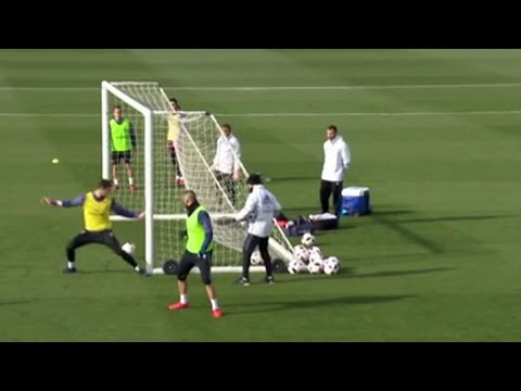 شاهد بنزيما ومارسيلو يخطفا الأضواء في تدريبات الريال