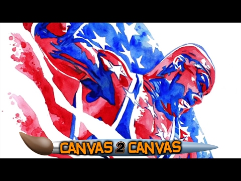 شاهد رسام يبدع لوحة فنية جديدة للمصارع كيرت أنغل