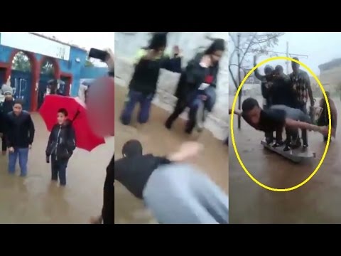 شاهد الشباب يحولون أزقة سلا إلى مسابح عمومية