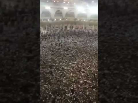 بالفيديو الزحام يتسبب في توقف طواف المعتمرين