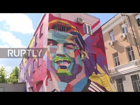 شاهد رسم جرافيتى لوجه كريستيانو رونالدو