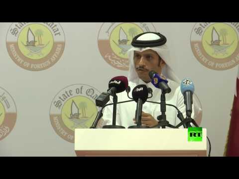 مشاهد من مؤتمر صحافي لوزيري خارجية قطر وألمانيا في الدوحة