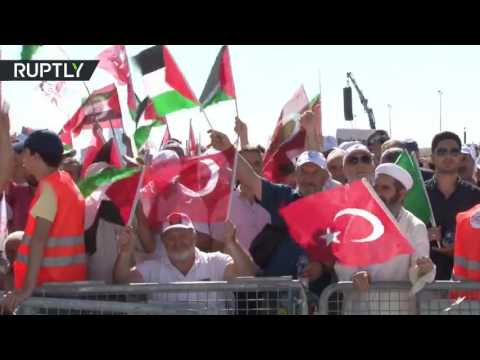 مظاهرة حاشدة في إسطنبول احتجاجًا على إجراءات إسرائيل تجاه الأقصى