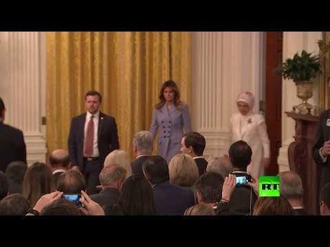 زوجة أردوغان تحضر مؤتمر صحفي للرئيس التركي والأميركي