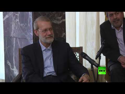 استقبال الرئيس اللبناني لرئيس البرلمان الإيراني في بيروت