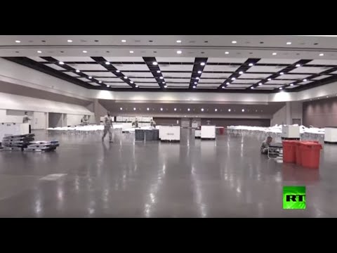 الحرس الوطني الأميركي يُقيم مستشفى ميدانيًا في مركز سانتا كلارا للمؤتمرات