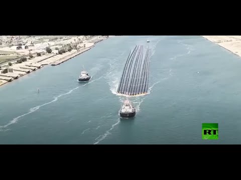 قناة السويس تشهد أول عبور لمنزلق مواسير قادم من النرويج ومتجه إلى بنغلادش