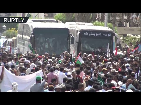 مراسم استقبال لأسرى الحوثيين المحررين في الحديدة