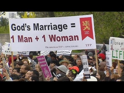 شاهد تظاهرات ضد زواج مثليي الجنس في واشنطن