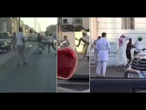 شاهد مشاجرة عنيفة بالأسلحة النارية في الرياض
