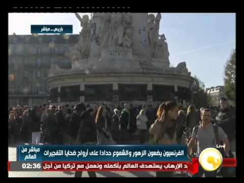 فيديو الفرنسيون يضعون الشموع حدادًا على أرواح ضحايا التفجيرات
