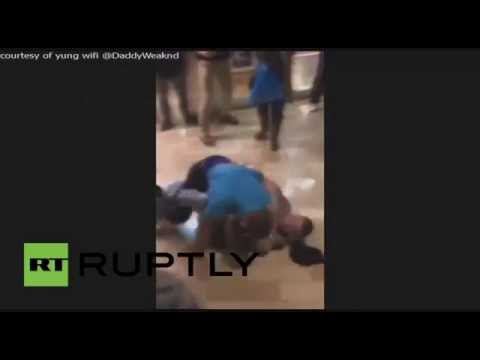 شاهد مشاجرات بين زبائن المحلات التجارية في أميركا