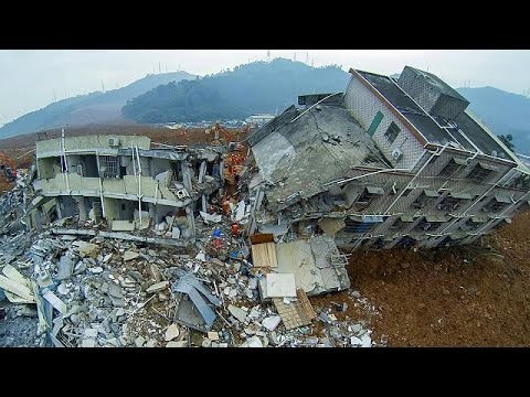 شاهد انزلاقات ترابية في الصين و81 مفقودًا وانتشال جثة