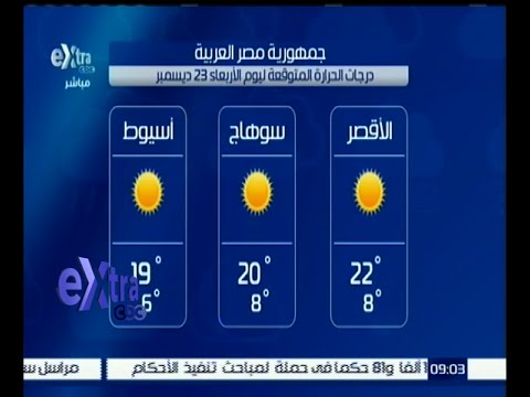 بالفيديو تعرف على درجات الحرارة المتوقعة في مصر اليوم