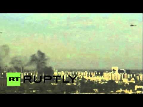 شاهد سقوط قذيفة صاروخية قرب السفارة السعودية في بغداد