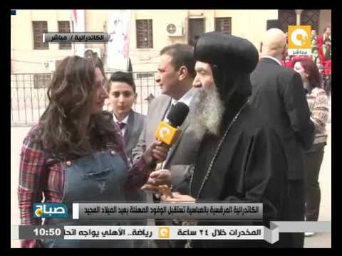 الكاتدرائية المرقسية بالعباسية تستقبل الوفود المهنئة بعيد الميلاد المجيد