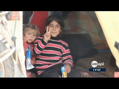 شاهد خيم جماعية لنازحي ريف حلب