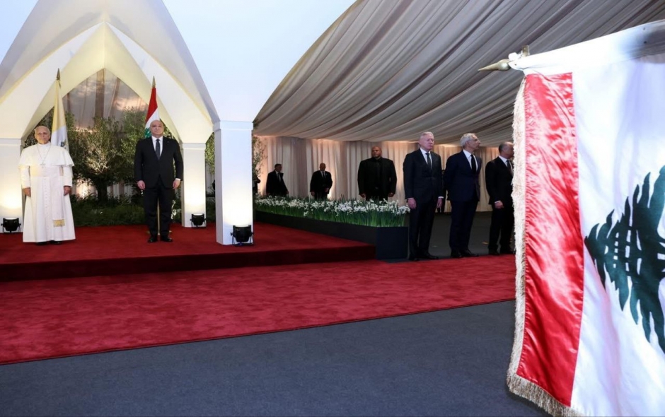 استقبال رسمي لقداسة البابا لاون الرابع عشر في بيروت بحضور الرئيس جوزاف عون
