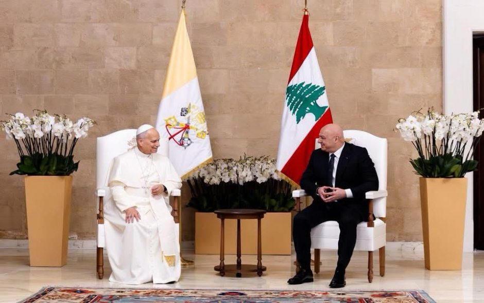 استقبال رسمي لقداسة البابا لاون الرابع عشر في بيروت بحضور الرئيس جوزاف عون